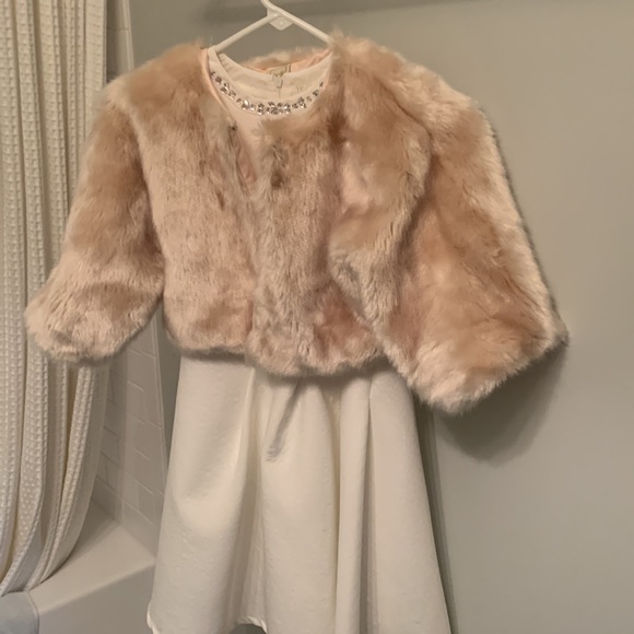 Jusbe Sz 12 flower girl, recital, father daughter dance, dress & faux fur coat. - Picture 7 of 10